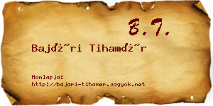 Bajári Tihamér névjegykártya